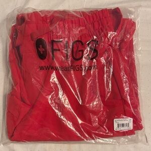 Figs Red Scrub Pants - Lunar New Year Pop Red